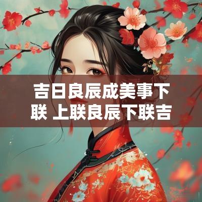 吉日良辰成美事下联 上联良辰下联吉日