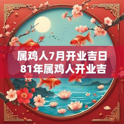 属鸡人7月开业吉日 81年属鸡人开业吉日
