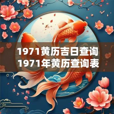1971黄历吉日查询 1971年黄历查询表
