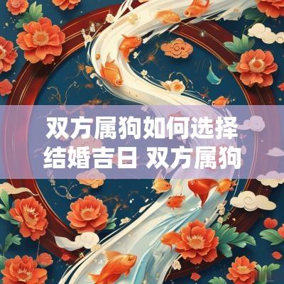 双方属狗如何选择结婚吉日 双方属狗婚配好不好