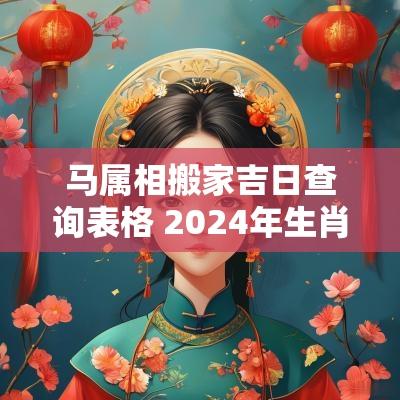 马属相搬家吉日查询表格 2025年生肖马搬家吉日