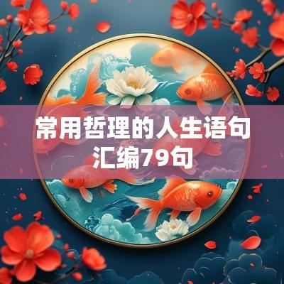 常用哲理的人生语句汇编79句