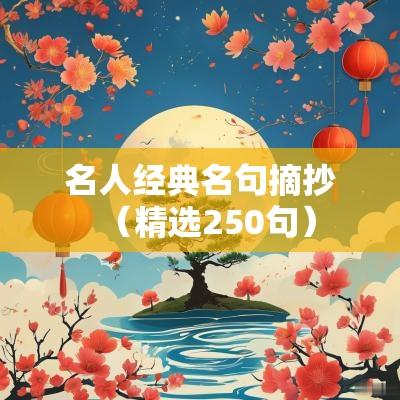 名人经典名句摘抄（精选250句）