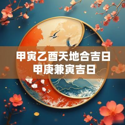 甲寅乙酉天地合吉日 甲庚兼寅吉日