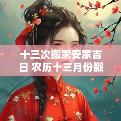 十三次搬家安家吉日 农历十三月份搬家吉利吗