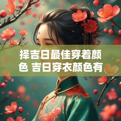 择吉日最佳穿着颜色 吉日穿衣颜色有讲究吗