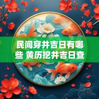 民间穿井吉日有哪些 黄历挖井吉日查询2025