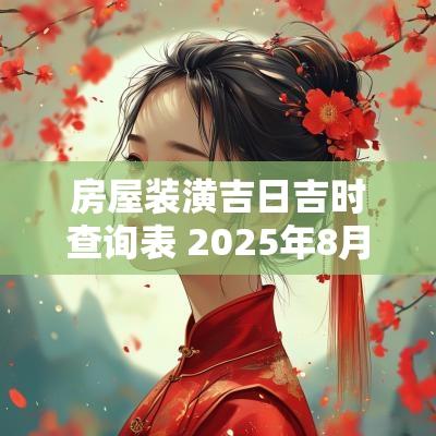 房屋装潢吉日吉时查询表 2025年8月装潢吉日