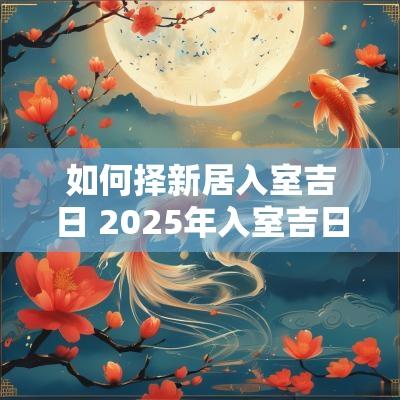 如何择新居入室吉日 2025年入室吉日查询