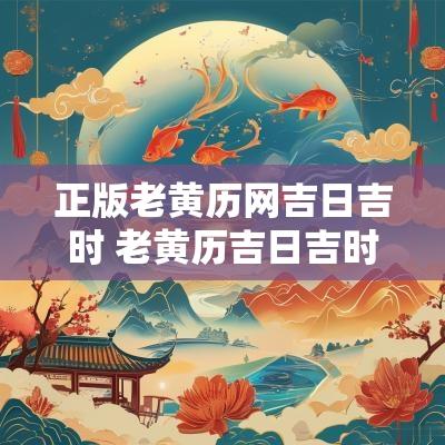 正版老黄历网吉日吉时 老黄历吉日吉时出行表