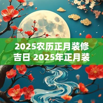 2025农历正月装修吉日 2025年正月装修吉日查询