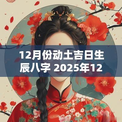 12月份动土吉日生辰八字 2025年12月份动土吉日