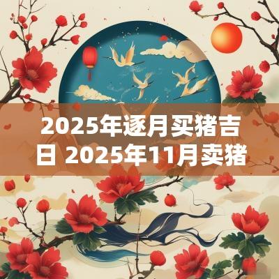 2025年逐月买猪吉日 2025年11月卖猪吉日