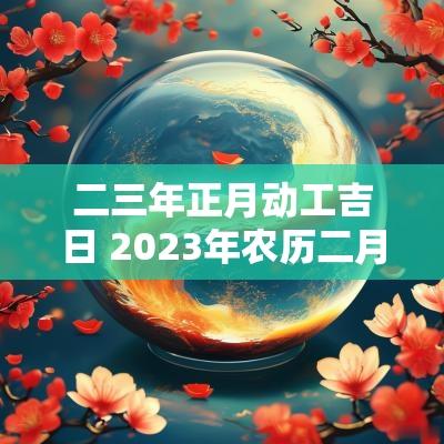 二三年正月动工吉日 2025年农历二月新房动工吉日