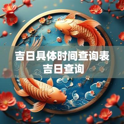 吉日具体时间查询表 吉日查询