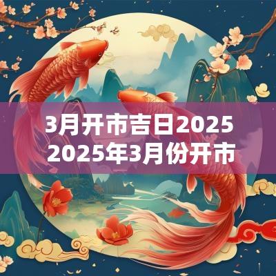 3月开市吉日2025 2025年3月份开市吉日