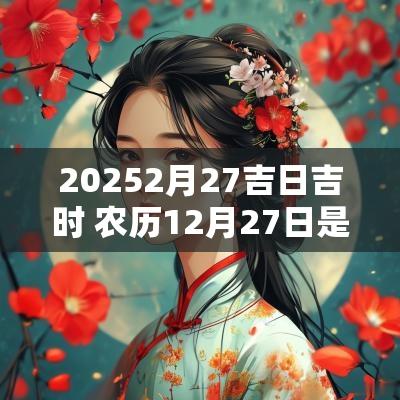 20252月27吉日吉时 农历12月27日是吉日吗