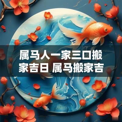 属马人一家三口搬家吉日 属马搬家吉日查询
