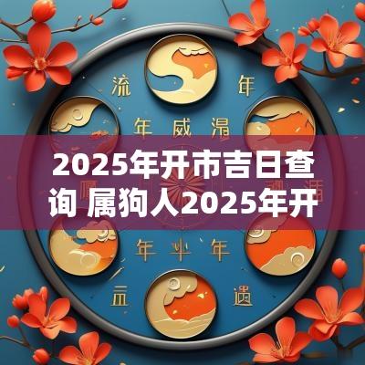 2025年开市吉日查询 属狗人2025年开市吉日