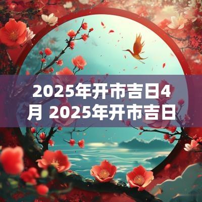 2025年开市吉日4月 2025年开市吉日表