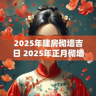 2025年建房砌墙吉日 2025年正月砌墙吉日