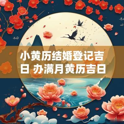 小黄历结婚登记吉日 办满月黄历吉日查询