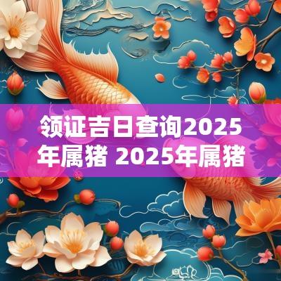 领证吉日查询2025年属猪 2025年属猪婚庆吉日