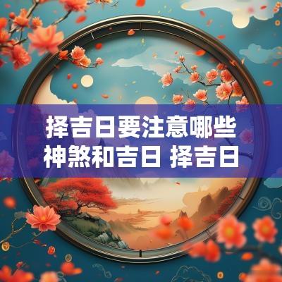 择吉日要注意哪些神煞和吉日 择吉日中各类神煞解释
