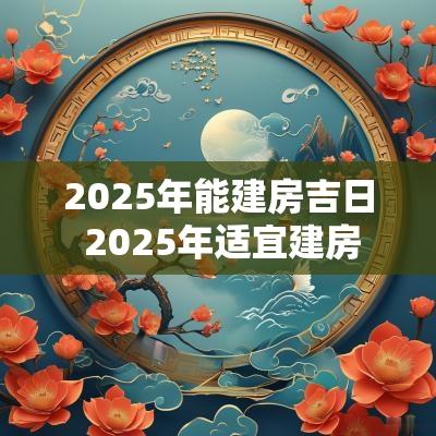 2025年能建房吉日 2025年适宜建房