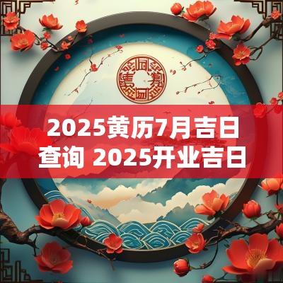 2025黄历7月吉日查询 2025开业吉日吉时黄历