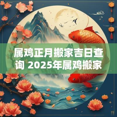 属鸡正月搬家吉日查询 2025年属鸡搬家吉日