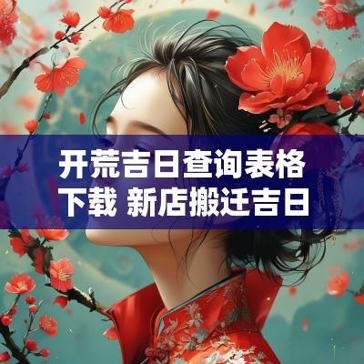 开荒吉日查询表格下载 新店搬迁吉日查询表格下载