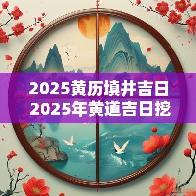 2025黄历填井吉日 2025年黄道吉日挖井