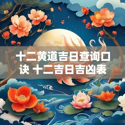 十二黄道吉日查询口诀 十二吉日吉凶表大全图