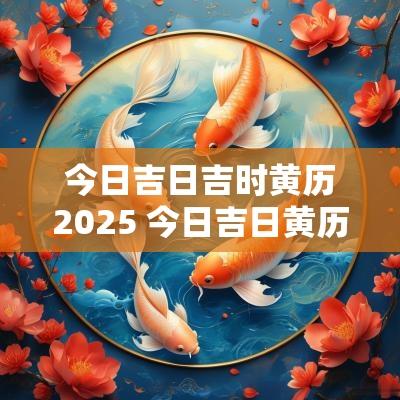 今日吉日吉时黄历2025 今日吉日黄历查询2025年