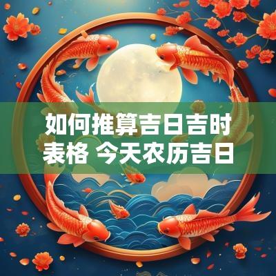 如何推算吉日吉时表格 今天农历吉日吉时查询