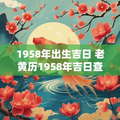 1958年出生吉日 老黄历1958年吉日查询