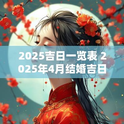 2025吉日一览表 2025年4月结婚吉日