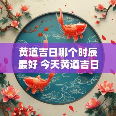 黄道吉日哪个时辰最好 今天黄道吉日什么时辰最好