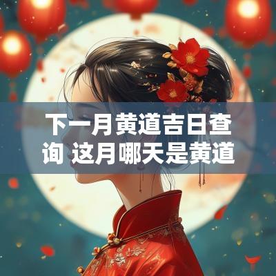 下一月黄道吉日查询 这月哪天是黄道吉日