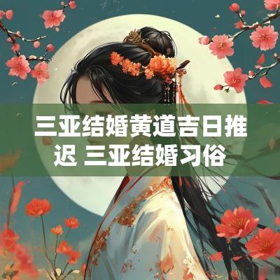 三亚结婚黄道吉日推迟 三亚结婚习俗