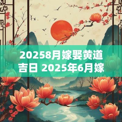 20258月嫁娶黄道吉日 2025年6月嫁娶黄道吉日一览表
