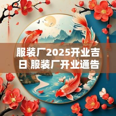 服装厂2025开业吉日 服装厂开业通告
