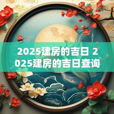 2025建房的吉日 2025建房的吉日查询