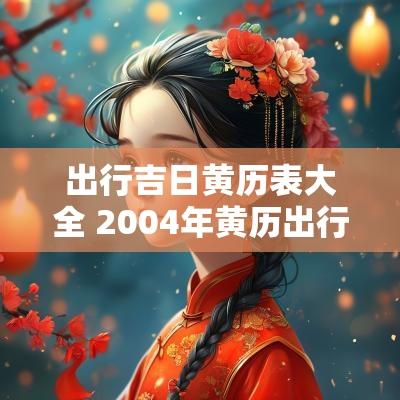 出行吉日黄历表大全 2004年黄历出行吉日