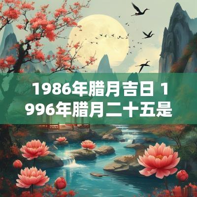 1986年腊月吉日 1996年腊月二十五是吉日吗