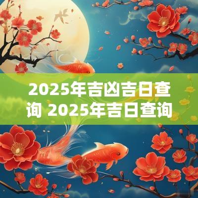 2025年吉凶吉日查询 2025年吉日查询免费
