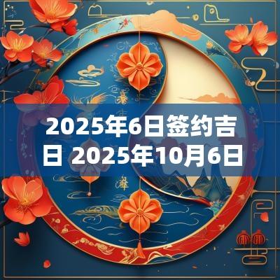 2025年6日签约吉日 2025年10月6日吉日