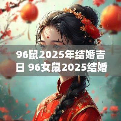 96鼠2025年结婚吉日 96女鼠2025结婚吉日