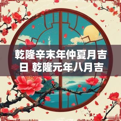 乾隆辛末年仲夏月吉日 乾隆元年八月吉日